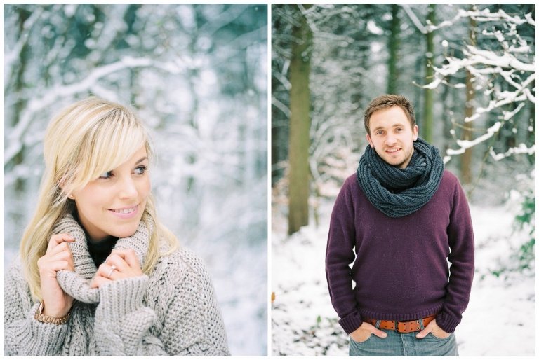 snow engagement shoot, Snow engagement shoot at Chevin Country Park, Yorkshire